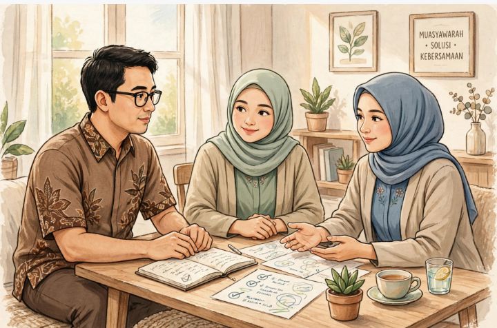 Satu Pria Dua Wanita Berakhir Damai Mencari Jalan Yang Lebih Baik Dengan Musyawarah Akhirnya Menemui Titik Terang.